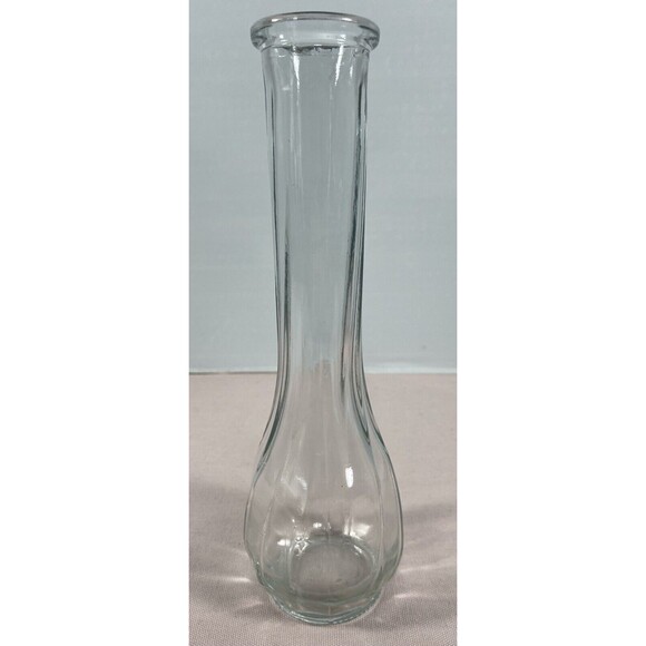 E.O. Brody Co. 9 inch Clear Glass Vase With A Swirl Design. - Picture 2 of 3